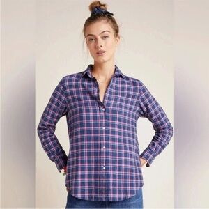 Grayson Frank and Eileen The Hero Plaid Flannel Button Down Shirt Sz Large